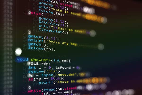 Code on a developer's screen — the engineering behind EZ Pool Biller's pool service billing and route platform