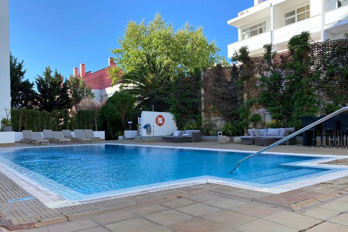 Residential pool on a sunny day